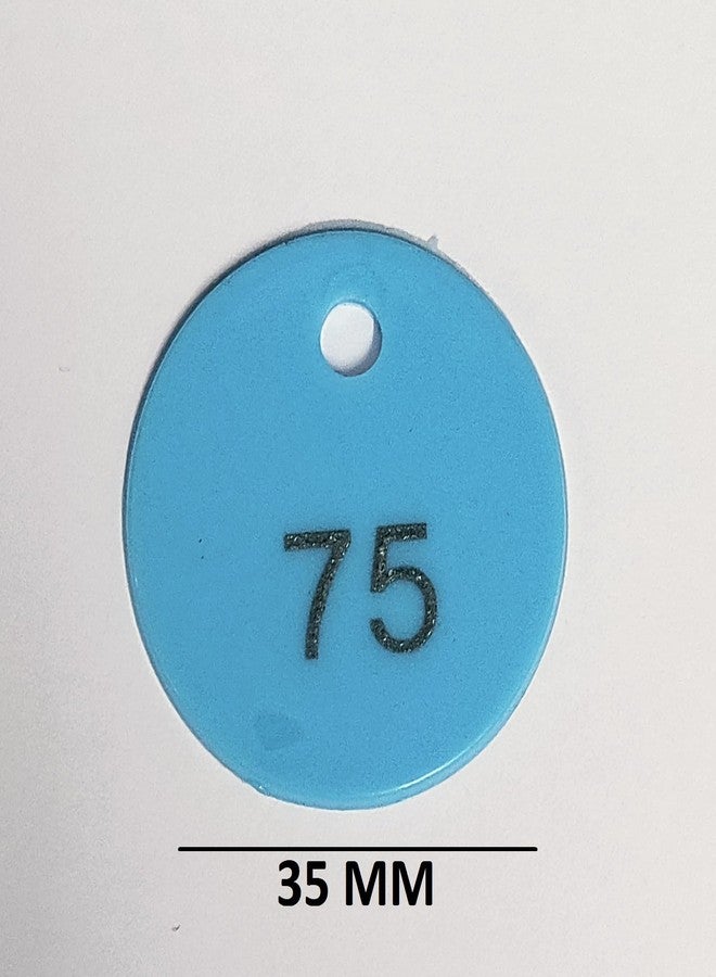 موريل عملة معدنية دائرية الشكل من البلاستيك الأزرق المنقوش من موريل، مزودة بفتحة، للاستخدام في المتاجر، وألعاب الطاولة، والمدارس. | عملات معدنية منقوشة مرقمة من 1 إلى 100. مناسبة للأطفال من عمر 4 سنوات فما فوق. - Image 2